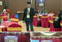 TUHU BANGUN, Regional Head PTPN I Regional VII. Memberikan Materi dalam Santiaji Jurnalistik dan Kehumasan Bongkar Post Group 2025, di Ballroom Hotel Horison, Bandarlampung,Minggu (19/10/2025)/ poto bongkarpost