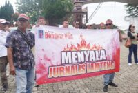 Aksi Massa Jurnalis Lampung Tengah di Gedung DPRD./foto.dok BP
