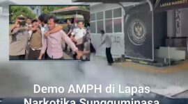Suasana perusakan fasilitas pasca demo AMPH di Lapas Narkotika Sungguminasa Gowa./tangkapan layar