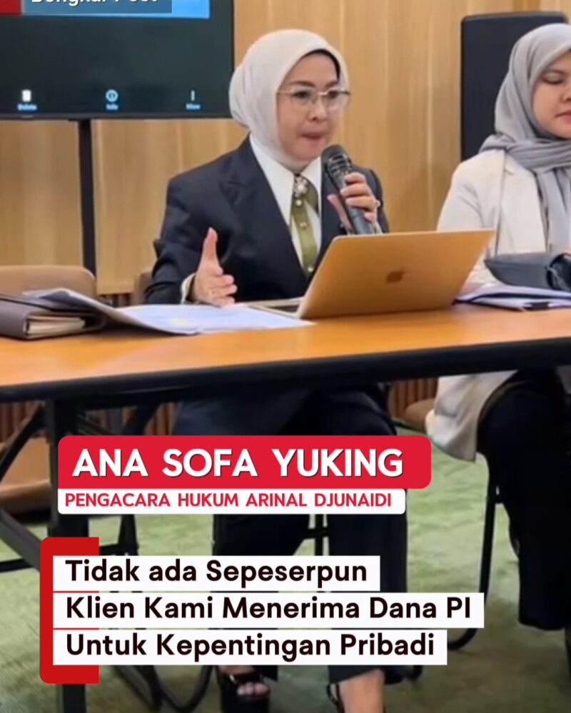 Ana Sofa Yuking, Pengacara Hukum Arinal Djunaidi./ photo.Istimewa