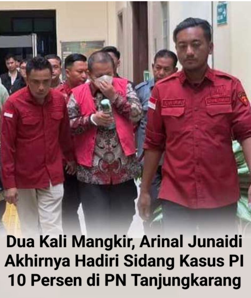 Perdana. Arinal Djunaidi hadiri sidang di PN Tanjung Karang/ photo: Dok.Istimewa