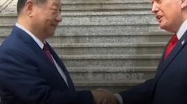 Xi Jinping - Trump Tampak Berbincang Singkat Sebelum Prosesi Kenegaraan Dimulai/photo.Dok Istimewa 
