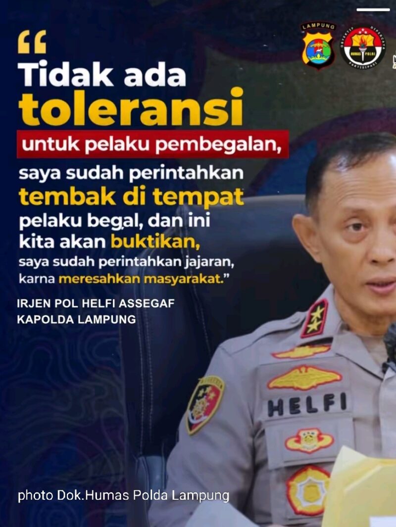 Kapolda Lampung, Helfi Assegaf/ photo:.Dok.Istimrwa