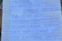Sepucuk Surat yang Ditulis Orang Tua Korban./ foto: Dok.Istimewa